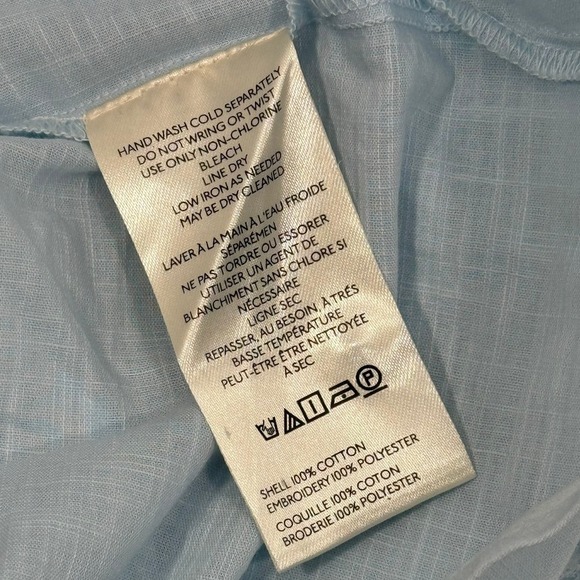 Anthropologie Eyelet Tank Top Size XL NWT Lace Trim Blouse Sky Blue - Picture 8 of 8